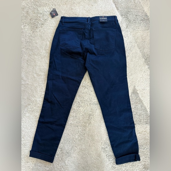 Chaps Women's Blue Chino Straight Leg Flat‎ Front Cotton Blend Pants Size 6 NWT - Picture 3 of 9